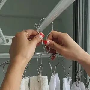 P1 스텐 양말 빨래집게 옷걸이 미니건조대 8구 (WC5B148)