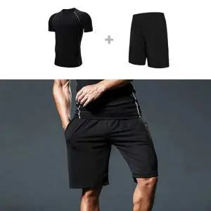 고품질 남자 헬스복 상의 홈웨어 세트 스포츠 반팔 트레이닝 (WFFWP38)