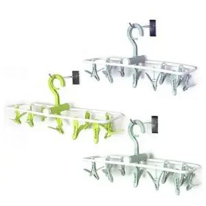 다용도 빨래 집게 걸이 12P 양말 속옷 수건 건조 행거 (WFFWP7G)