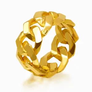 [한국금다이아몬드] 순금 24K 반지 유광 팔각 체인 18.75g