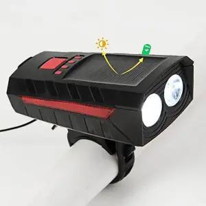 [하프클럽/]태양광 충전 자전거 벨 전조등 레드 2400mAh 충전식