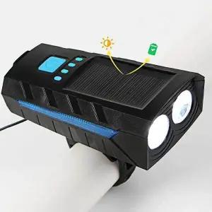 [하프클럽/]태양광 충전 자전거 벨 전조등 블루 2400mAh