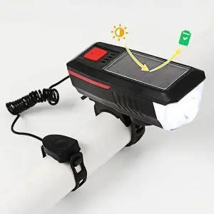 [하프클럽/]태양광 충전 자전거 벨 전조등 레드 자전거안전등