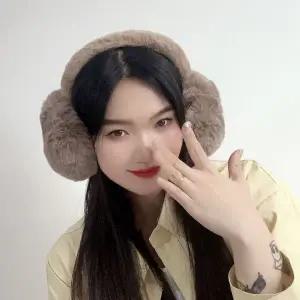 [하프클럽/]복실복실 마카롱 호빵 귀마개 브라운 남녀공용