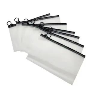 [콩심팥심]지퍼백 블랙링 반투명 보관 수납 멀티 23cmx14cm 세면 지퍼