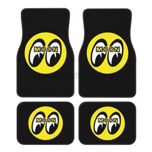 JDM 문 아이즈 오토바이 레이싱 바닥 매트 4개 세트 자동차 앞뒤 발 매트 고무 백킹 자동차 액세서리 장식