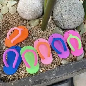 랜덤색상 형광 배색 쪼리 키링 차키키링 열쇠고리 (WEB34AB)