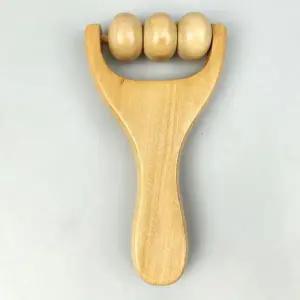 [에이치플러스몰]휴대용 나무 마사지기 원형 수동 마사지 롤러