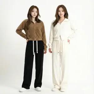 여성 코듀로이 와이드 팬츠  안감 기모바지