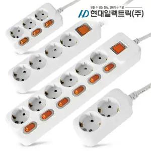 국산 접지 멀티탭 절전형 개별 스위치 멀티 콘센트 2구 3구 4구 5구 6구 10A 16A 1.5m 3m 5m 10m 220V 플러그