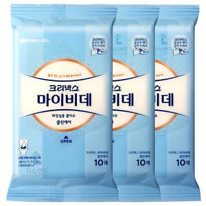 크리넥스 마이비데 휴대용 물티슈 10매x3개 화장실용