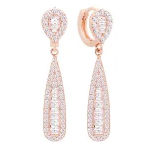 14K 금침 이어링 그레이스 물방울 큐빅 웨딩 원터치 링 귀걸이