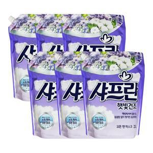 엘지 샤프란 섬유유연제 햇빛건조 코튼앤 머스크 2L x 6개