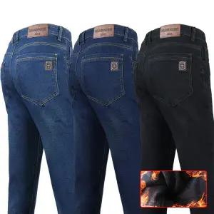 [하프클럽/]FSD810기모스판청바지 겨울 남자 기모 스판 청바지 작업 청바지