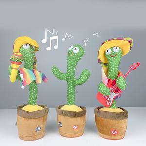 움직이는 말하는 선인장 녹음 작동 인형 어린이 장난감 선물 건전지