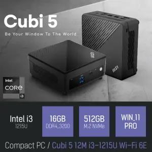 ⓒ MSI Cubi 5 12M i3-1215U Wi-Fi 6E 16GB 512GB WIN11 / 사무 산업용 작업용 초소형 미니PC