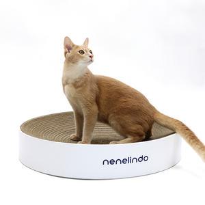네네린도 원형 소파 수직 고양이 스크래쳐 XL 웜화이트