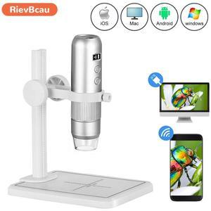 현미경 무선 휴대용 디지털 현미경 안드로이드 IOS PC 용 8 LED 브래킷과 1000X 휴대용 USB 와이파이 MS4