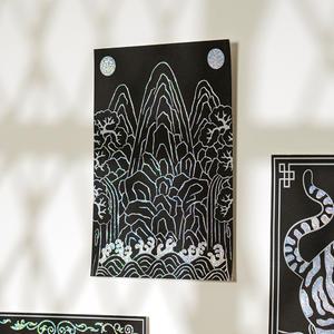 [민화샵] 스크래치페이퍼 자개 우리나라 전통 미술 초등 만들기 공예 한국기념품 나전칠기