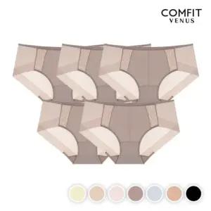 [컴핏 비너스] 에브리데이 세미보정 헴팬티 3+2매(SSET191)