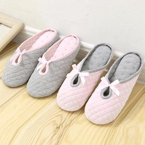 멜리샵 여성용 층간소음 방지 순면 쿠션 리본 거실화