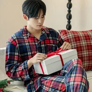 이너쿠키 남자 수면 잠옷 세트 울트라 기모 밍크 극세사 겨울 남성 파자마 홈웨어 MHS4812