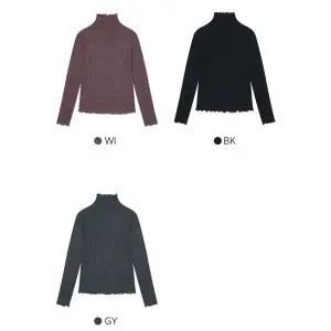 [하프클럽/] 24겨울 물결 폴라넥 티셔츠X2852