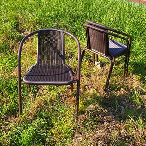 야외의자 5개 세트 인조 플라스틱 라탄 카페 정원 야외용 테라스 벤치 철제