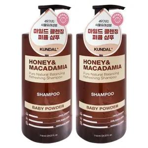 쿤달 허니 앤 마카다미아 네이처 샴푸 대용량 베이비파우더 718ml 2개