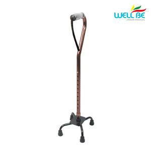 웰비 사발지팡이/4발지팡이 브라운 노인 의료용 어르신 목발 할머니 알루미늄 환자용 가벼운 초경량 외발형