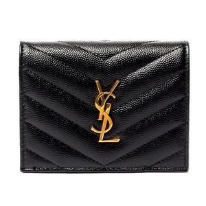 [생로랑]25FW 생로랑 카산드라 마틀라세 반지갑 668290 BOWA1 1000