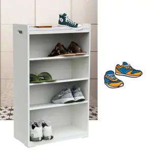 현관 슬림 틈새 신발장 오픈 사무실 좁은 4단 화이트