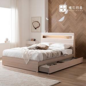 금성침대 베드리움 NEW 스마트메이트 편백 LED 수납침대(Q)+듀얼쿠션 유로탑
