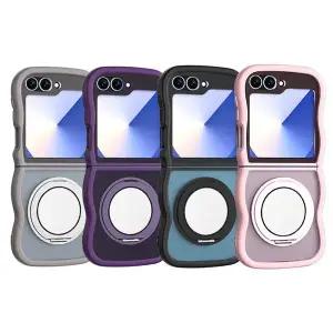 갤럭시 z플립 6 5 맥세이프 미러 링 물결 투명 케이스