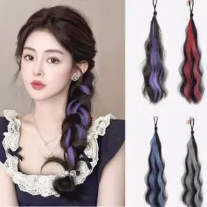 [하프클럽/]여자 웨이브 긴머리 부분가발 1개 붙임머리 똑딱이 헤어피스