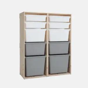 원목 바구니 수납장 2열 5단 장난감수납장