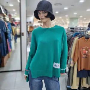 베네통/애플아울렛/모 100% 자수 패치 라운드 니트/BAKP61461