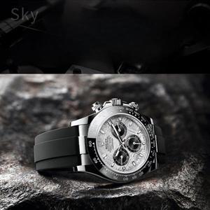 롤렉스 블랙 워터 고스트 그린 서브마리너 데이토나 남성용 내구성 고무 시계 밴드용 스테인레스 스틸 버터