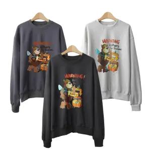 전사 프린트 티셔츠 긴팔 오버핏 빅사이즈 피너츠 허니니베어