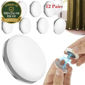 12쌍 자석 샤워 커튼 무게추 못 없이 탈부착 가능 버클 방수 재사용 고정 장치