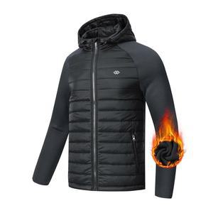 모피즈 남성 러닝 하이브리드 플리스 재킷 경량 퍼피 하이킹 겨울 보온 풀 지퍼 후드 단열 코트