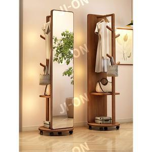 원목 전신거울 행거 코트랙 미니 이동식 스탠드 전신거울행거
