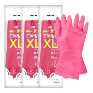 코멕스 손이 편한 천연라텍스 고무장갑 XL(특대) X 3개