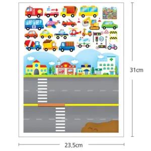 아동 놀이방 자동차 도로 스티커 놀이 2p 장식용품 홈
