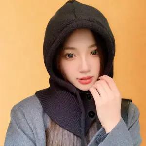 트웰브미 171g 프리미엄 니트 바라클라바 넥워머 여성 겨울 방한 후드 보온 모자