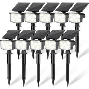 [미국배송] 나시닉 솔라 스팟 조명 야외 방수 조절 가능한 태양광 발전 조경 3 야드용 장시간 모드 벽 풀 베란다 외부 통로 정원용 스포트라이트 - 10팩 쿨 화이트