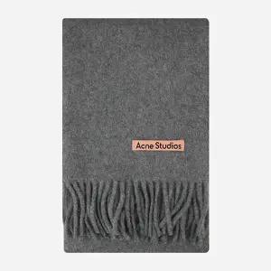 아크네 5F CA0210 990 프린지 네로우 울 머플러 그레이 멜란지