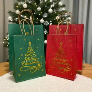 트리 크리스마스 크라프트 종이 가방 기프트백 겨울 선물 쇼핑백 봉투 포장