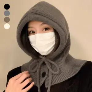 니트 후드 바라클라바 프리미엄 넥워머 여성 겨울모자 후드 머플러 패션모자 170g