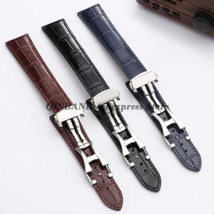 19mm 20mm  갤럭시 워치 7/6/5/4용 천연 송아지 가죽 시계줄 스트랩 버터플라이 버클 팔찌 손목밴드